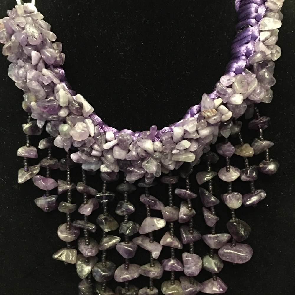 Amethyst Cluster Statement Necklace - image 2